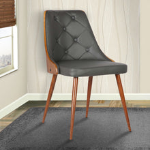 Armen Living Lily Walnut/Black Faux Leather Mid-century Dining Chair