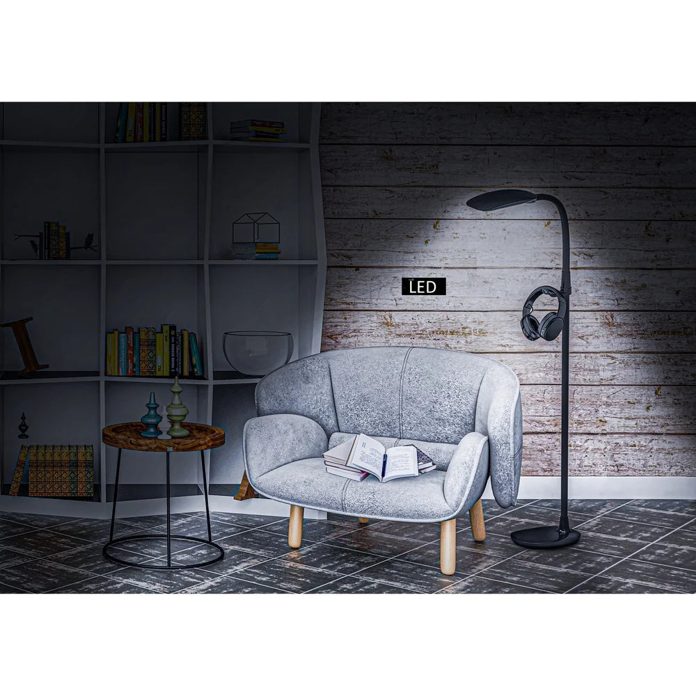 Artiva PRO-Vision Full Spectrum LED Floor Lamp with Accessory Hangers & Reading Magnifier, 62