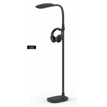Artiva PRO-Vision Full Spectrum LED Floor Lamp with Accessory Hangers & Reading Magnifier, 62"H, Black