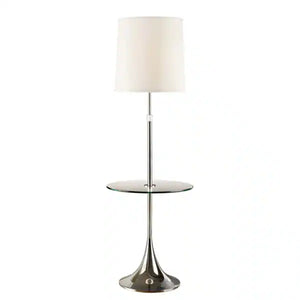 Artiva USA Enzo Modern Adjustable 52 to 65-inch Chrome Floor Lamp with Tempered Glass Table