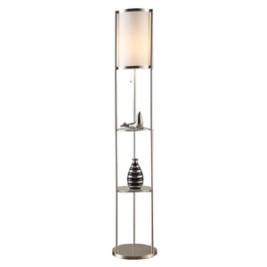 Artiva USA Exeter Modern Brushed Steel/ Glass 63-inch Floor Lamp