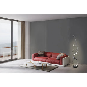 Unique Modern Integrated LED Matte Black Floor Lamp - 63.00