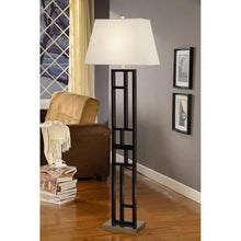 Artiva USA Perry 64-inch Geometric-sculptured, Black and Brushed Steel Finished Floor Lamp