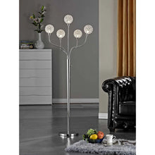 Artiva USA SOHO 65"H Modern 5-Light Brushed Steel Crystal Balls Floor Lamp with Dimmer