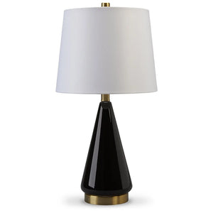 Ashley Furniture Ackson Black & Brass Ceramic Table Lamps (Set of 2) - 12"W x 12"D x 23"H