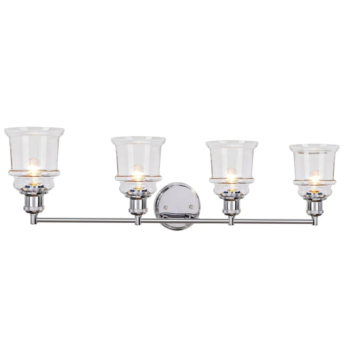 Aspen Creative Four-Light Metal Bathroom Vanity Wall Light Fixture, 33