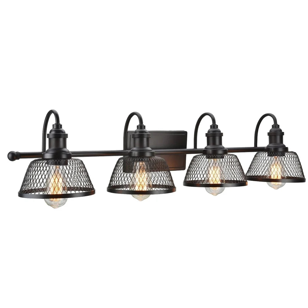 Aspen Creative Four-Light Metal Bathroom Vanity Wall Light Fixture, 34