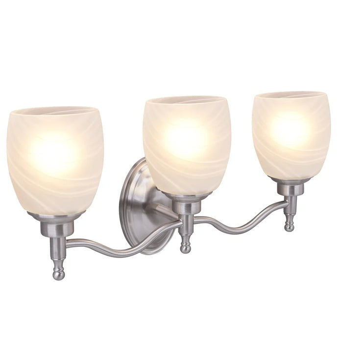 Aspen Creative Three-Light Metal Bathroom Vanity Wall Light Fixture, 19 1/2