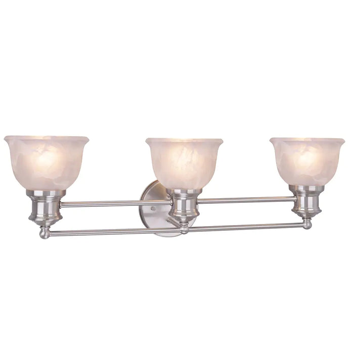 Aspen Creative Three-Light Metal Bathroom Vanity Wall Light Fixture, 25