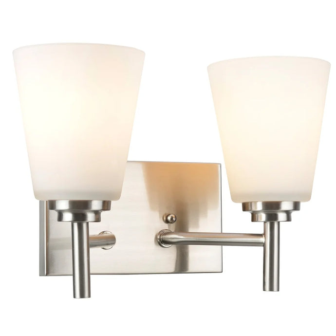 Aspen Creative Two-Light Metal Bathroom Vanity Wall Light Fixture, 12 1/2