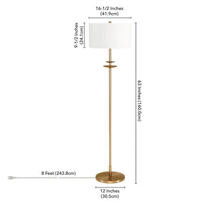 Avery 63" Tall Floor Lamp with Fabric Shade