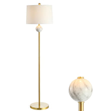 Axel 60" Modern Metal/Resin LED Floor Lamp, Brass Gold/White by JONATHAN Y