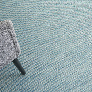 Flat-Weave Indoor/Outdoor Aqua 8' Runner Soft Area Rug