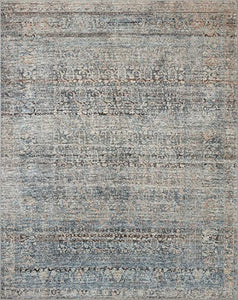 Amber Lewis x Loloi Billie Collection BIL-01 Ink / Salmon, Traditional 7'-6" x 9'-6" Area Rug