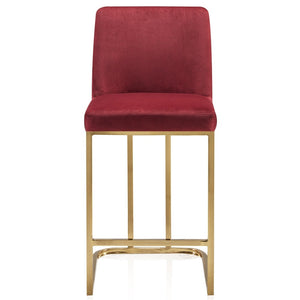 BELLEZE Hutton Dining Chair/Bar Stools Velvet Gold Metal Leg