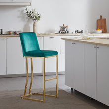 BELLEZE Hutton Dining Chair/Bar Stools Velvet Gold Metal Leg