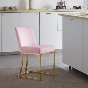 BELLEZE Hutton Dining Chair/Bar Stools Velvet Gold Metal Leg