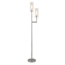 Banta Metal and Glass Double Torchiere Floor Lamp - Brass