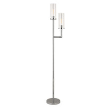 Banta Metal and Glass Double Torchiere Floor Lamp - Brass