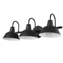 Barnyard 3-Light Matte Black Vanity Light with White Interior Shades - one size