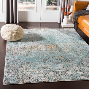 Barsala Aqua Contemporary Abstract Area Soft Rug