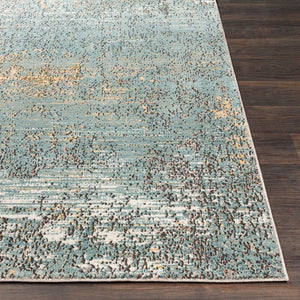 Barsala Aqua Contemporary Abstract Area Soft Rug