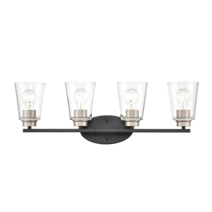 Bathroom Vanity Light - Matte Black/Satin Nickel