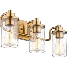 Bathroom Vanity Lights, Farmhouse Vintage Wall Lamp Lighting Fixture with Clear Glass Shades, Champagne Bronze Finish