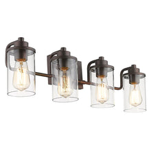 Bathroom Vanity Lights, Farmhouse Vintage Wall Lamp Lighting Fixture with Clear Glass Shades - 4-Lights