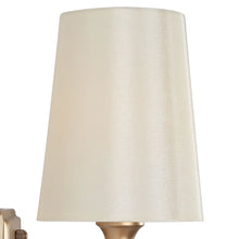 Barr Mid-Century Modern Gold Linear Fabric Shade Bathroom Vanity Light Dimmable