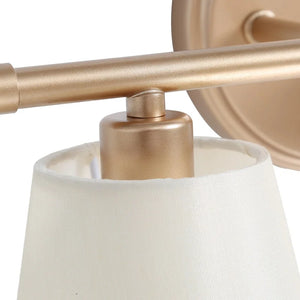 Fabrey Modern 2-light Bathroom Vanity Light Fabric Gold Dimmable Wall Sconces - L 14"x W 6.5"x H 8.5"