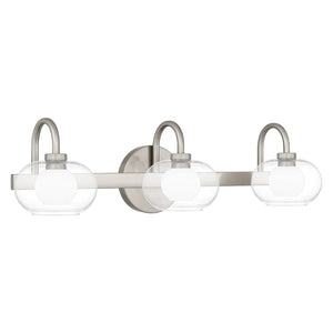 Bensen 3-Light Brushed Nickel Bath Light