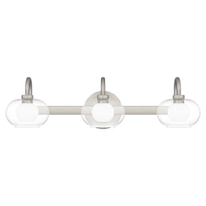 Bensen 3-Light Brushed Nickel Bath Light