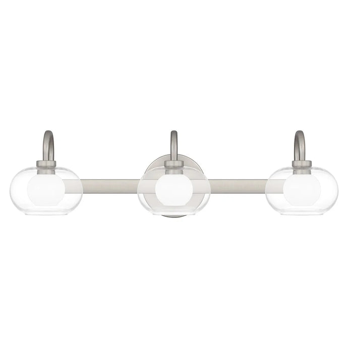 Bensen 3-Light Brushed Nickel Bath Light