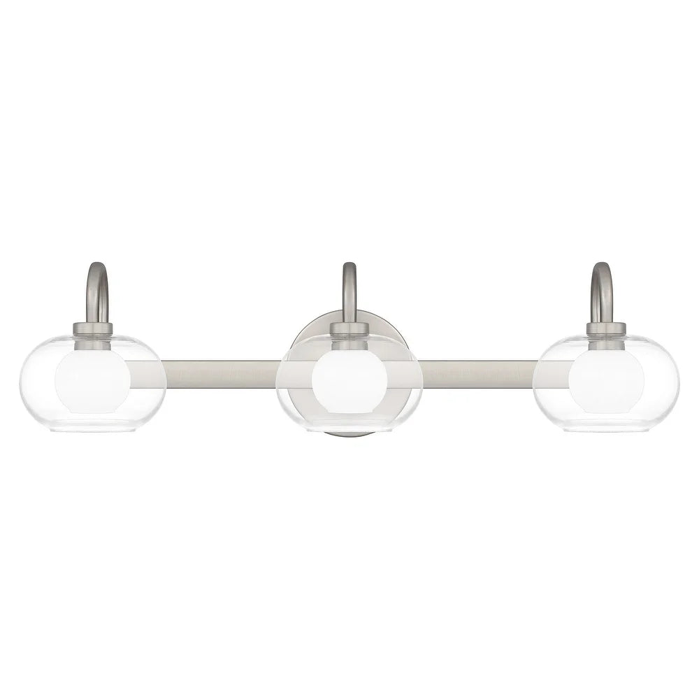 Bensen 3-Light Brushed Nickel Bath Light