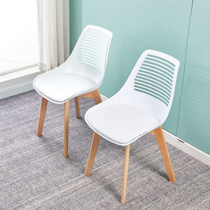 Bineta 2-Piece White Plastic Dining Chairs