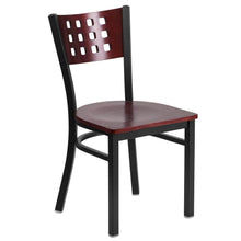Black Decorative Cutout Back Metal Restaurant Chair - 17"W x 21"D x 32"H