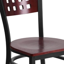 Black Decorative Cutout Back Metal Restaurant Chair - 17"W x 21"D x 32"H