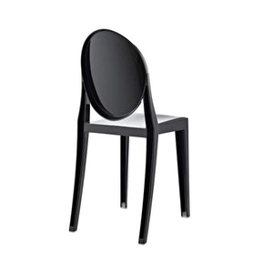 Black Ghost Armless Chair - H35.5x W15.5x D19.5