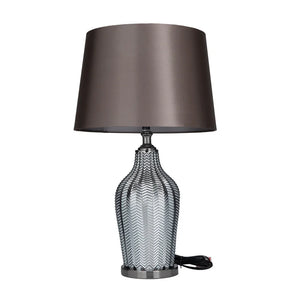 Black Linen Contemporary Table Lamp - 17 x 15 x 25