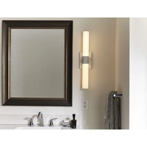 Blanco LED Collection 22" Faux White Marble Etched White Glass Luxe Bath Vanity Light