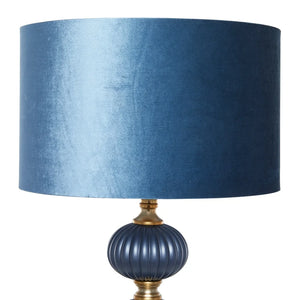 Blue Velvet Transitional Floor Lamp - 18 x 18 x 69 Round