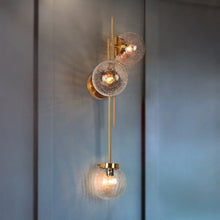 Bola Mid-Century Modern 3-Light Globe Glass Gold Bathroom Vanity lights - L30.5" x W8" x H12.2"