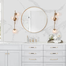 Bola Mid-Century Modern 3-Light Globe Glass Gold Bathroom Vanity lights - L30.5" x W8" x H12.2"