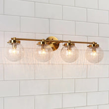 Bola Modern Gold Linear Globe Glass Bathroom Vanity Light for Powder Room