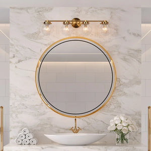 Bola Modern Gold Linear Globe Glass Bathroom Vanity Light for Powder Room