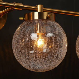 Bola Modern Gold Linear Globe Glass Bathroom Vanity Light for Powder Room