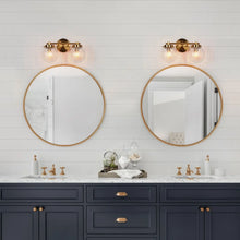 Bola Modern Gold Linear Globe Glass Bathroom Vanity Light for Powder Room