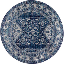 Distressed Persian Pattern Navy Blue Gray Soft Area Rug