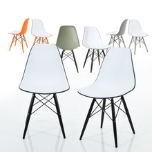 Branwen Two-toned Polypropylene Dining Chairs with Wood Legs (Set of 2)